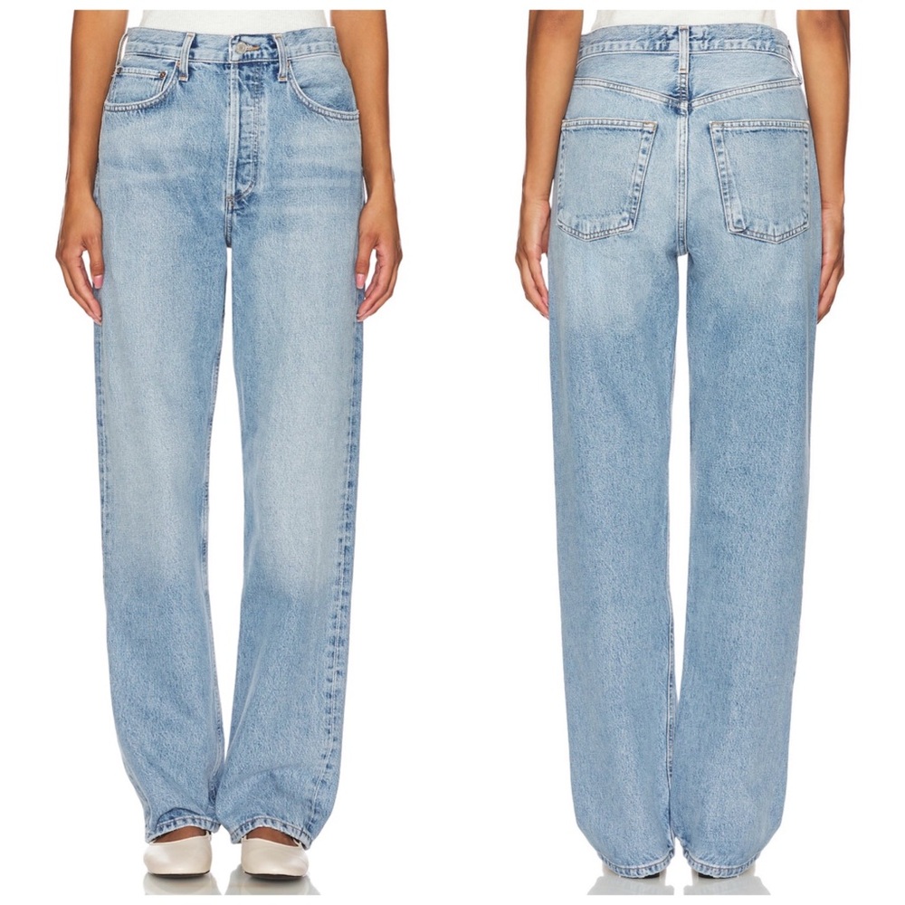 Agolde Kelly‎ Jean High Rise Relaxed Straight Leg Blue Denim Jeans Size 29